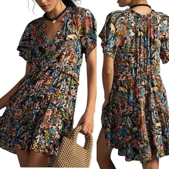 Anthropologie Robin Tiered Mini Dress - Picture 1 of 8